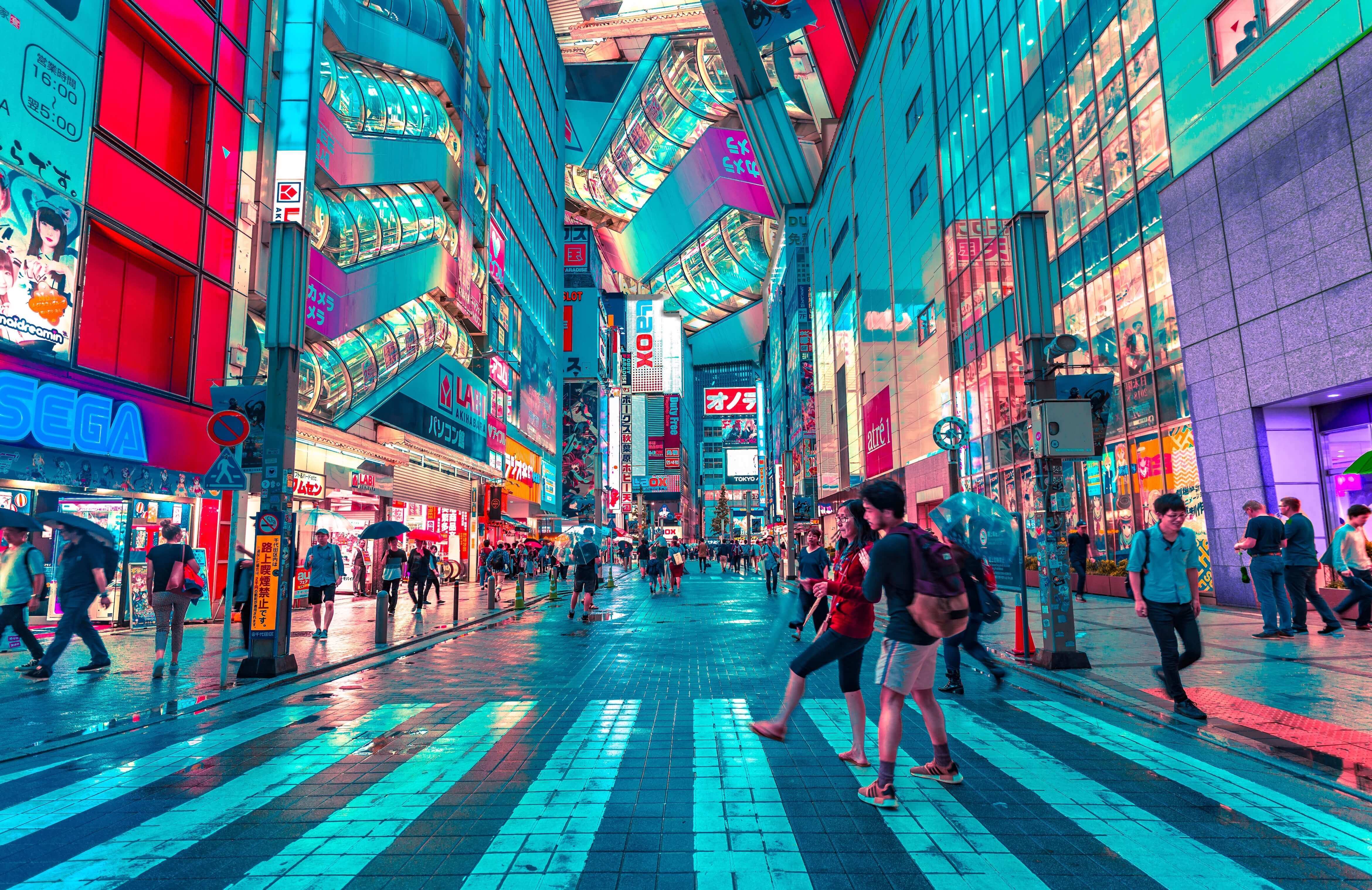 Neon streets Tokyo Japan