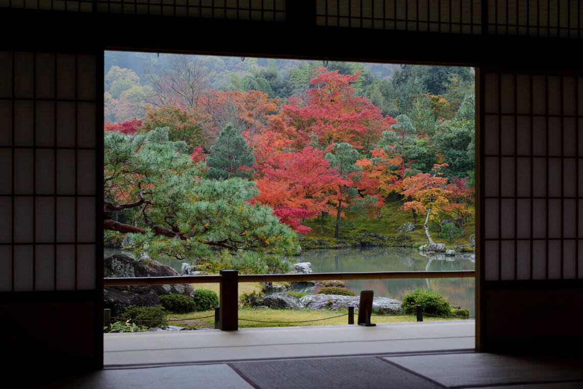 Inside Tenryu-ji in Arashiyama, Kyoto, Japan