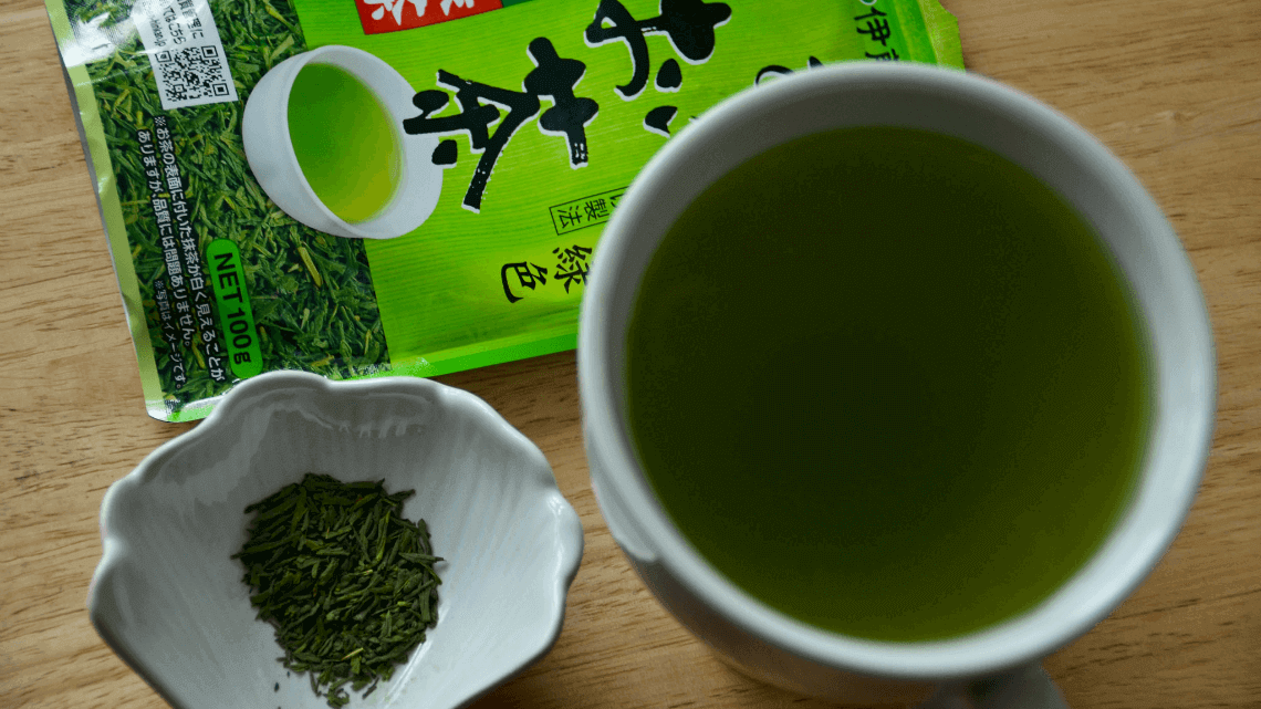 Ito En sencha tea from Japan, commonly found in grocery stores