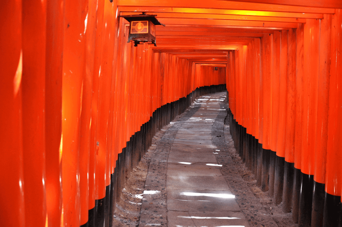 Fushimi Inari shrine Kyoto Japan red orange torii gates 1140