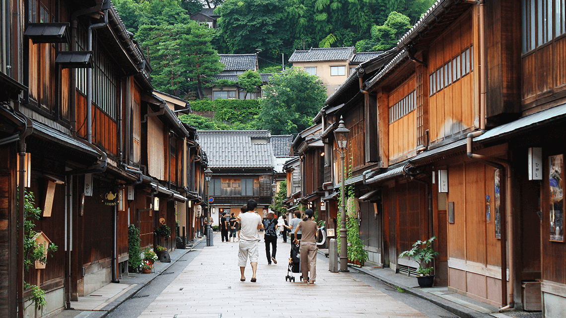 The geisha and teahouse district of Higashi Chaya, Kanazawa, Japan