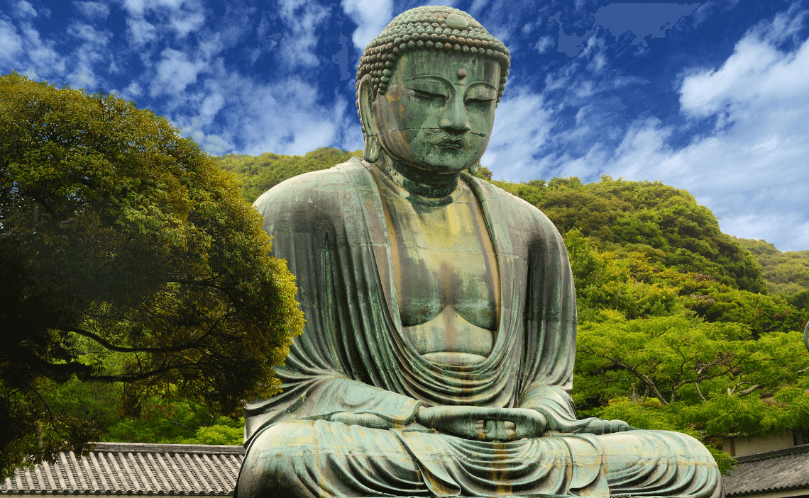 The Daibutsu (Great Buddha) at Kotokuin Temple in Kamakura, Japan