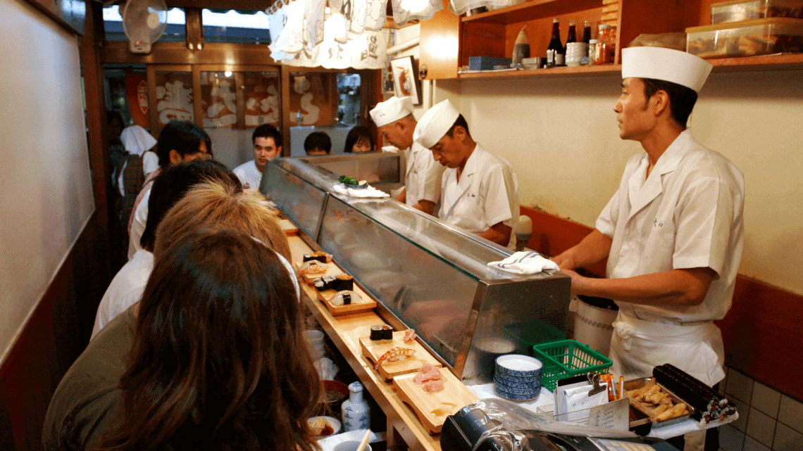 A sushi-ya (sushi shop) in Tokyo, Japan
